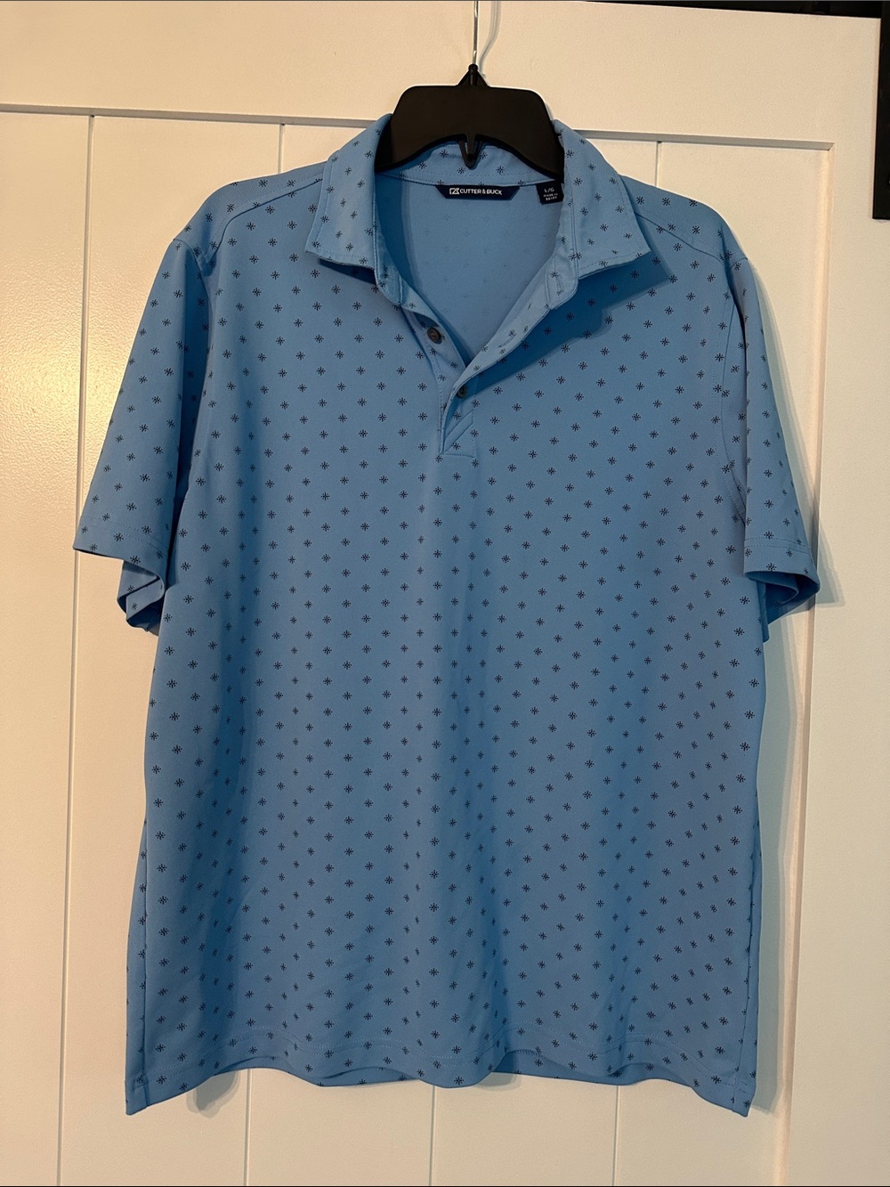 Cutter & Buck Sky Blue Polo with Micro Dot Print